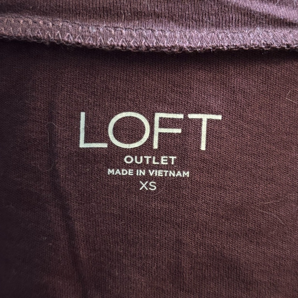 LOFT Maroon Long Sleeve Tee with Gold Dots - Picture 2 of 5